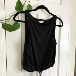 Silence + Noise Black Sleeveless Crop Top w/Drawstring, Women’s Size Small
